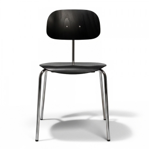 Tube Model 118 Chair - Stained Black Beech + Chrome
