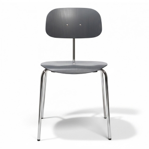 Tube Model 118 Chair - Stained Dark Grey + Chrome