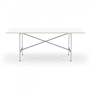 E2 Table 2000 mm - Melamine White + Chrome