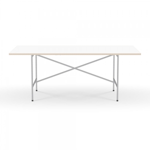 E2 Table 2000 mm - Melamine White + Alu Silver
