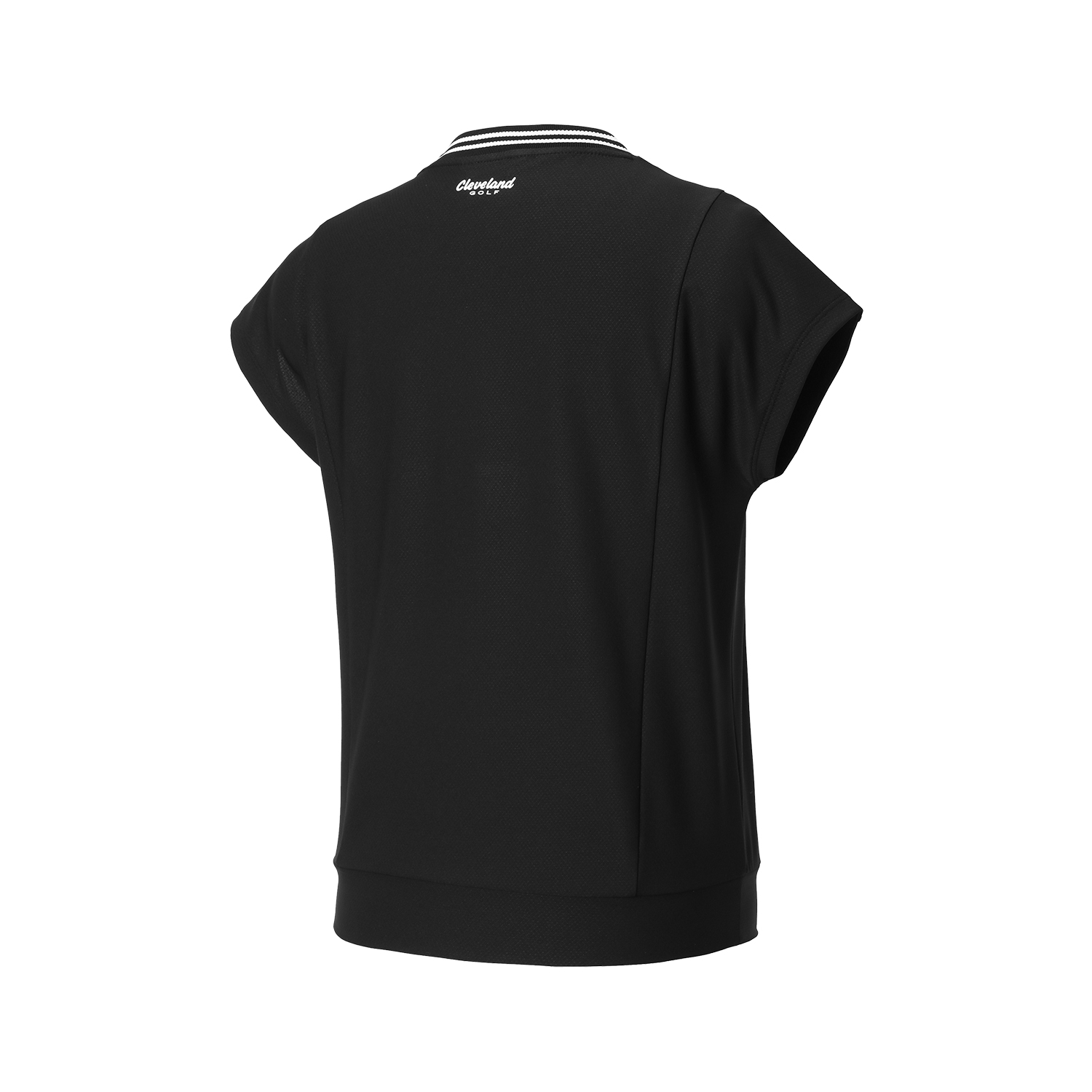 온라인단독 폴리스판 배색라운드 여성 민소매 티셔츠 블랙_CGWST42975BK