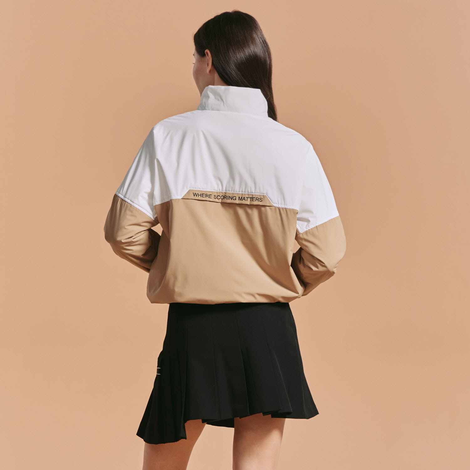 [10%+5% 추가할인] 온라인단독 여성 컬러블럭 아노락 경량패딩 윈드브레이커 베이지_CGWWT43952BE