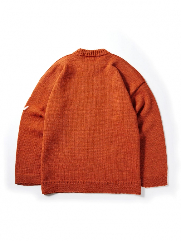 오버사이즈 투포켓 스웨터 - 번트 오렌지