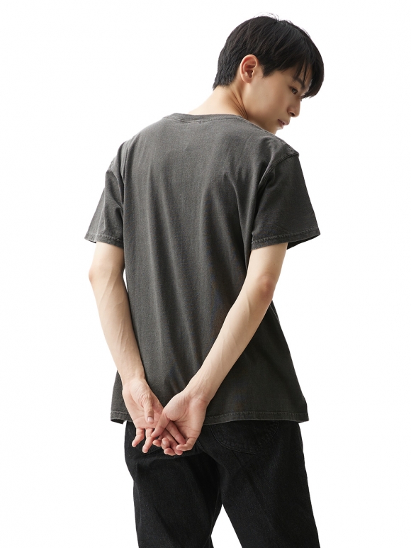 GO BOY 포켓 반팔 티셔츠 - 피그먼트 블랙