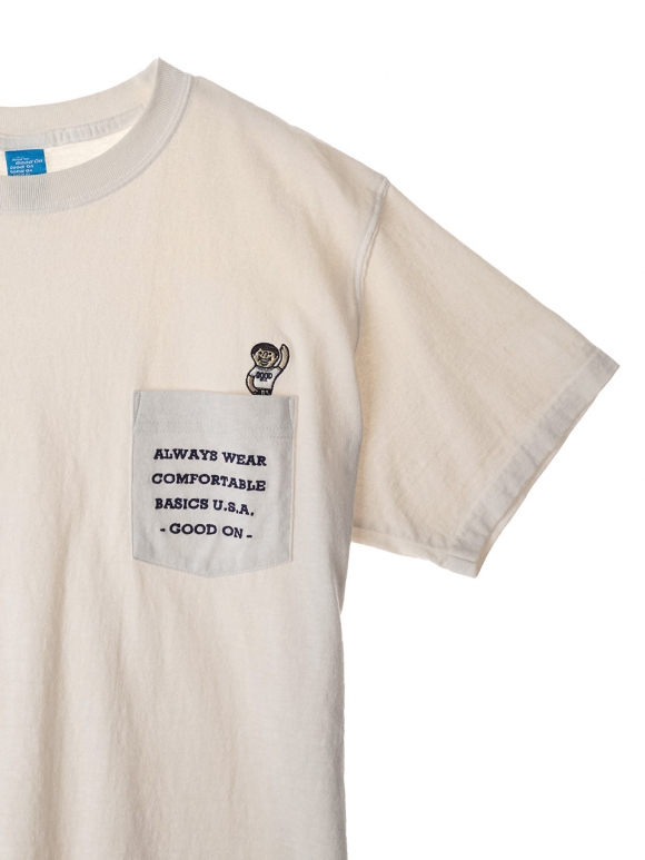 GO BOY 포켓 반팔 티셔츠 - 피그먼트 네츄럴