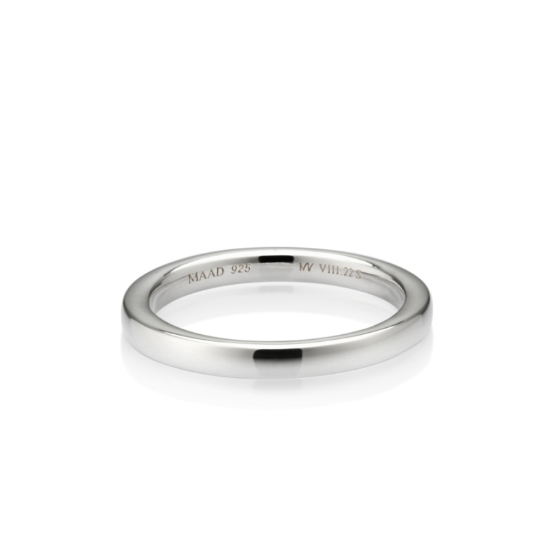 MR-VIII Raised square band ring 2.2mm Sterling silver