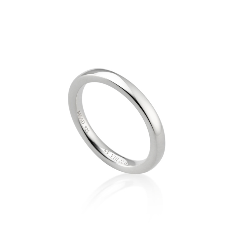 MR-VIII Raised square band ring 2.2mm Sterling silver
