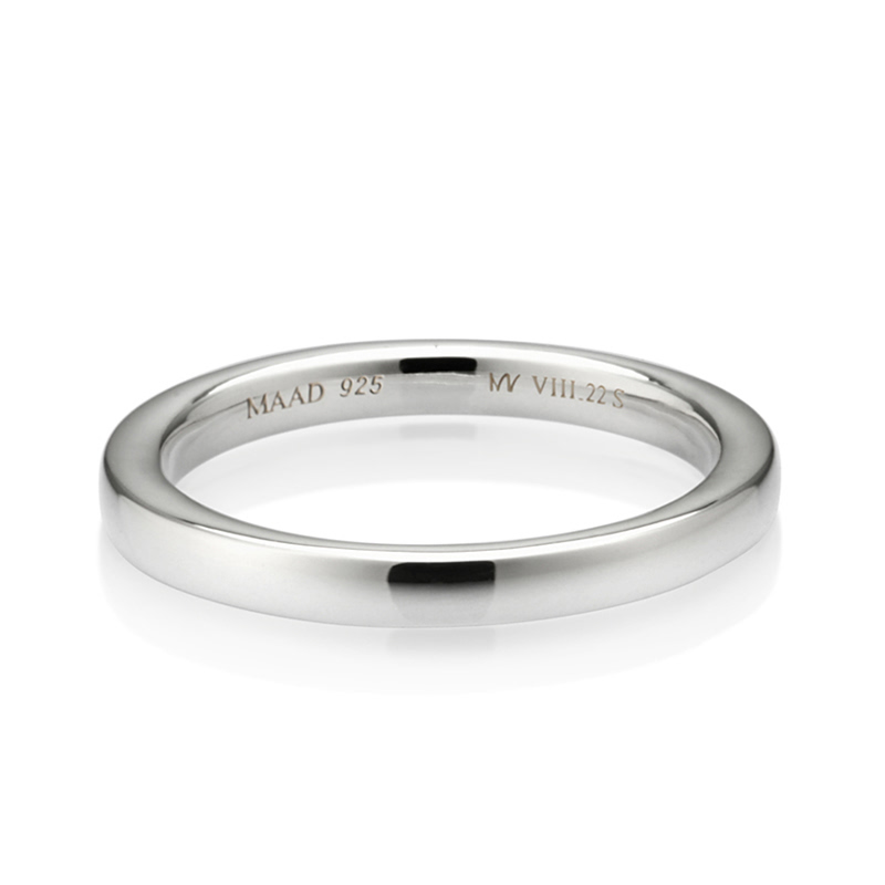 MR-VIII 스퀘어밴드링_Raised 2.2mm (소) Silver_925