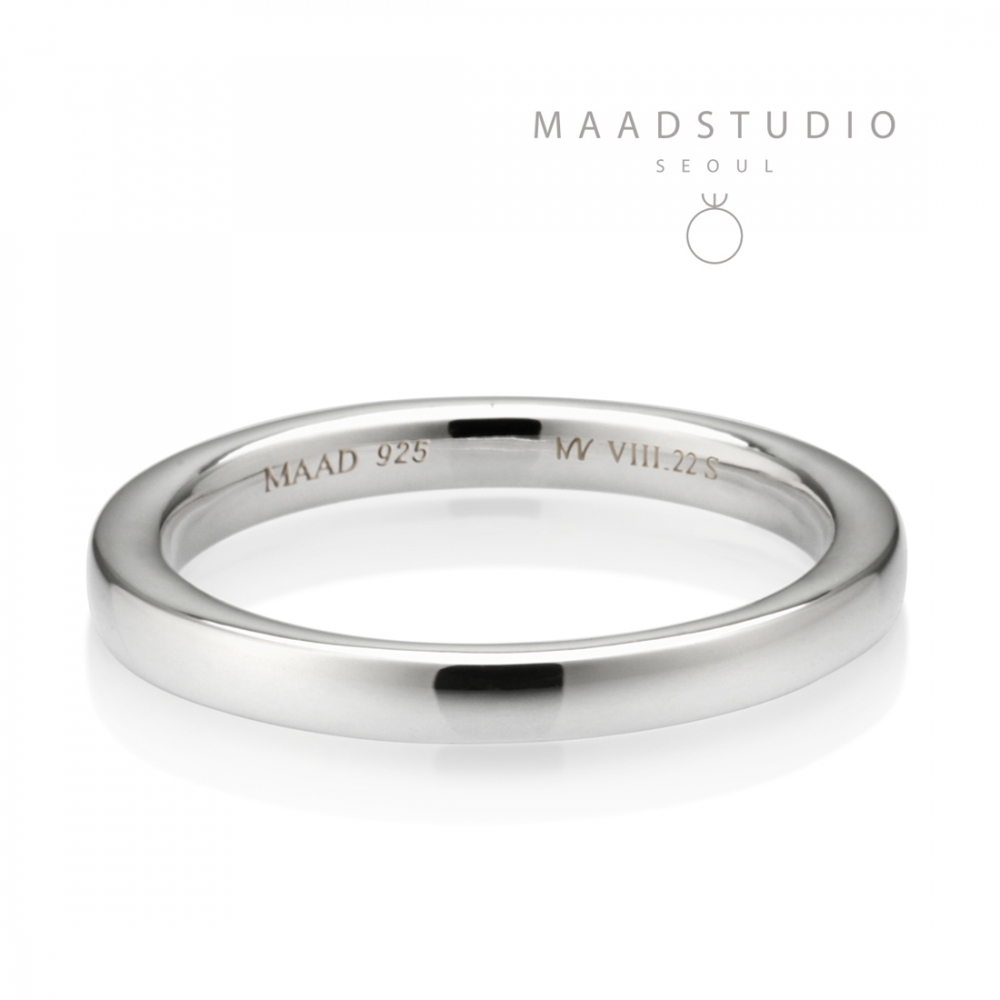 MR-VIII Raised square band ring 2.2mm Sterling silver