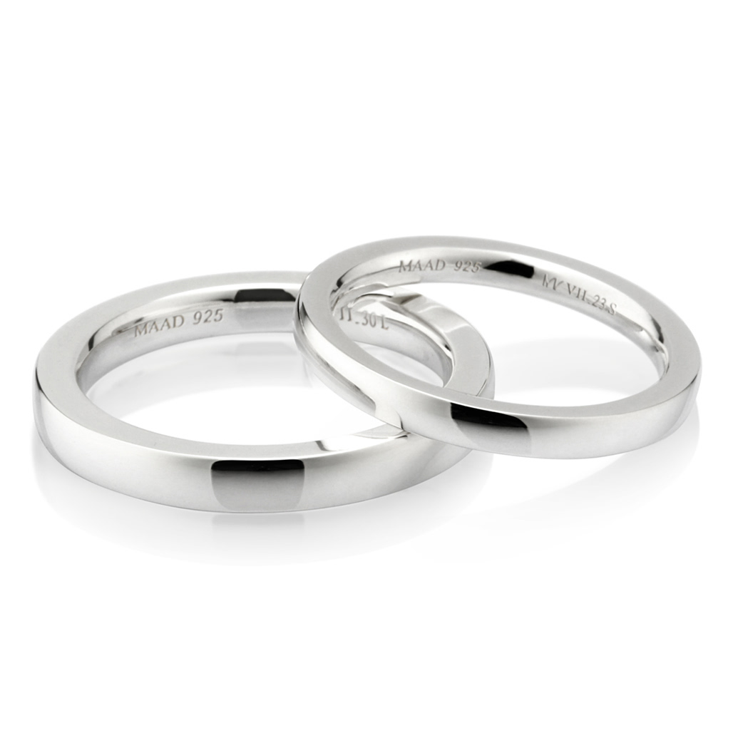 MR-VII 스퀘어밴드 커플링 3.0mm+2.3mm (대+소) Silver_925