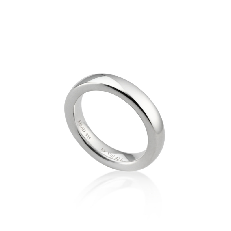 MR-VIII Raised square band ring 4.2mm Sterling silver