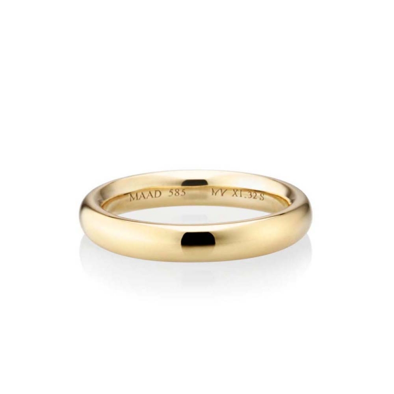 MR-XI Low-dome Oval wedding band ring 3.2mm 14k gold