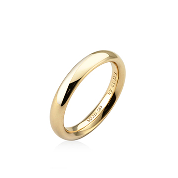 MR-XI Low-dome Oval wedding band ring 3.2mm 14k gold