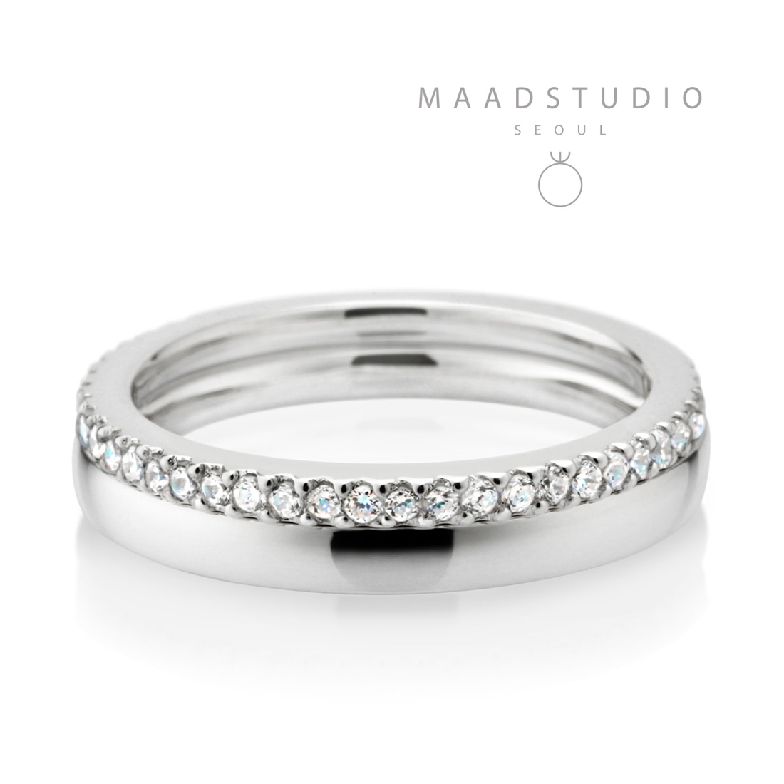 MR-VII Square Layerd ring 2.3mm & 1.5mm Sterling silver