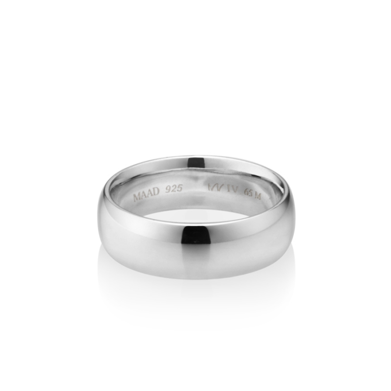 MR-IV Low oval band ring 6.5mm Sterling silver