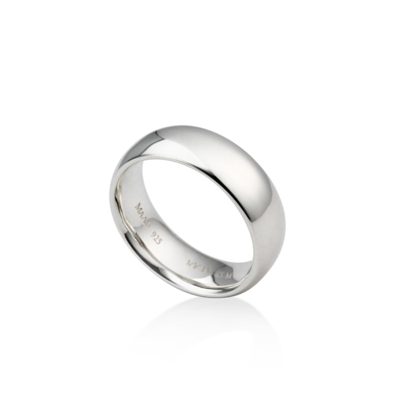 MR-IV Low oval band ring 6.5mm Sterling silver