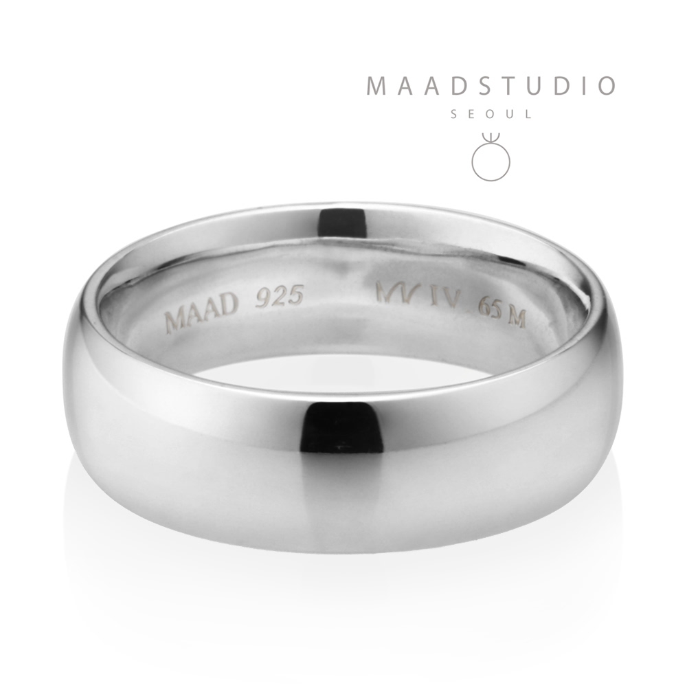 MR-IV Low oval band ring 6.5mm Sterling silver