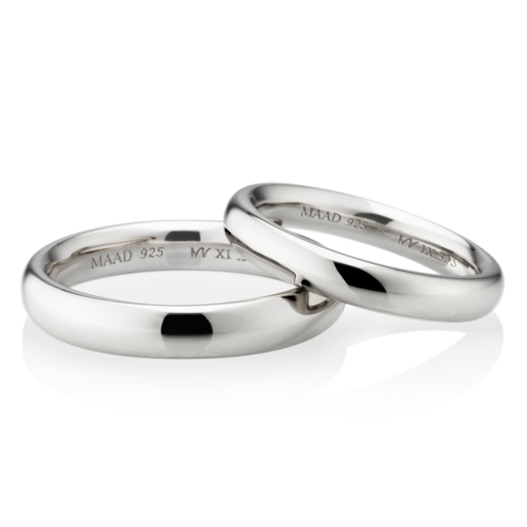 MR-XI 오벌돔밴드_Raised 커플링 3.8mm+3.2mm (중+소) Silver_925