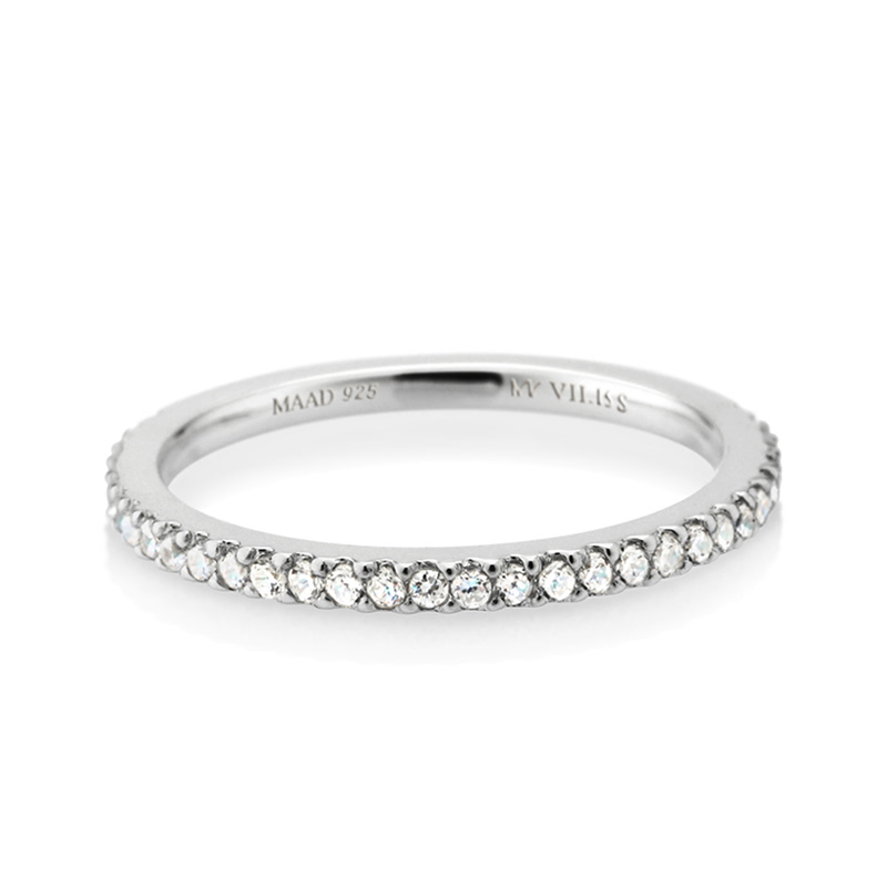 MR-VII 스퀘어밴드링 1.5mm (소) Silver_925 CZ