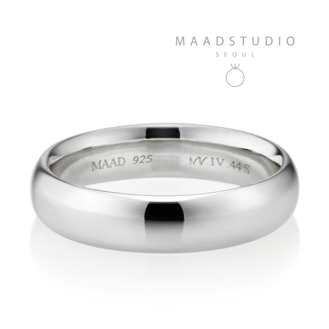 MR-IV Low oval band ring 4.4mm Sterling silver