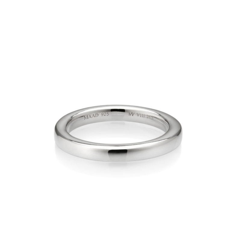 MR-VIII Raised square band ring 2.6mm Sterling silver