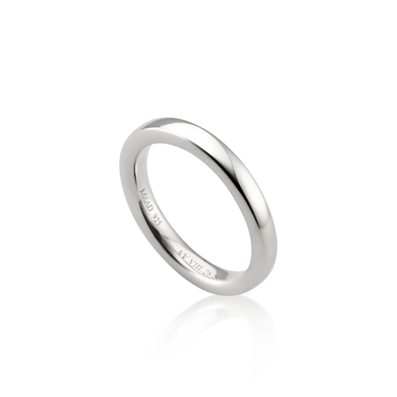 MR-VIII Raised square band ring 2.6mm Sterling silver