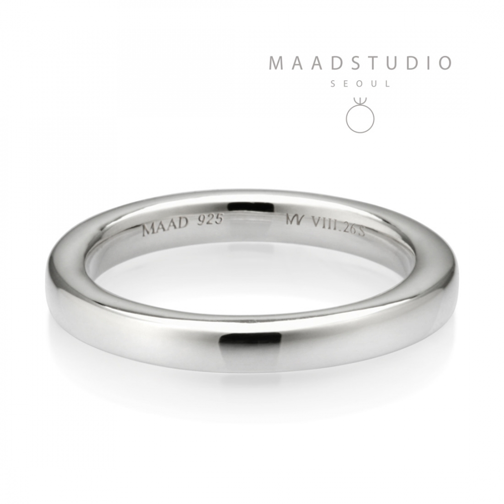 MR-VIII Raised square band ring 2.6mm Sterling silver