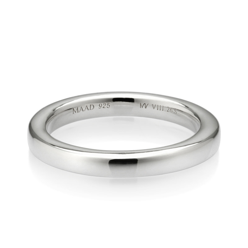 MR-VIII 스퀘어밴드링_Raised 2.6mm (소) Silver_925