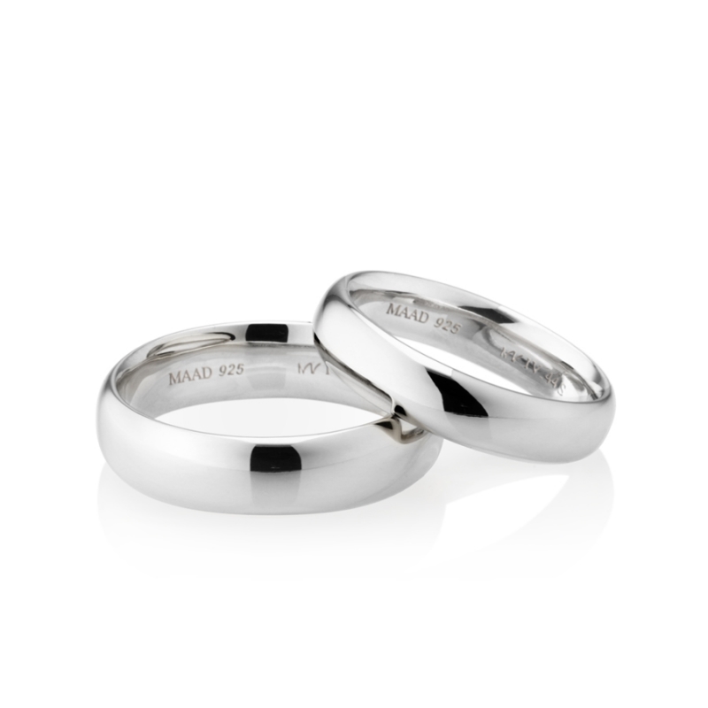 MR-IV Low oval couple band ring Set 5.4mm & 4.4mm Sterling silver