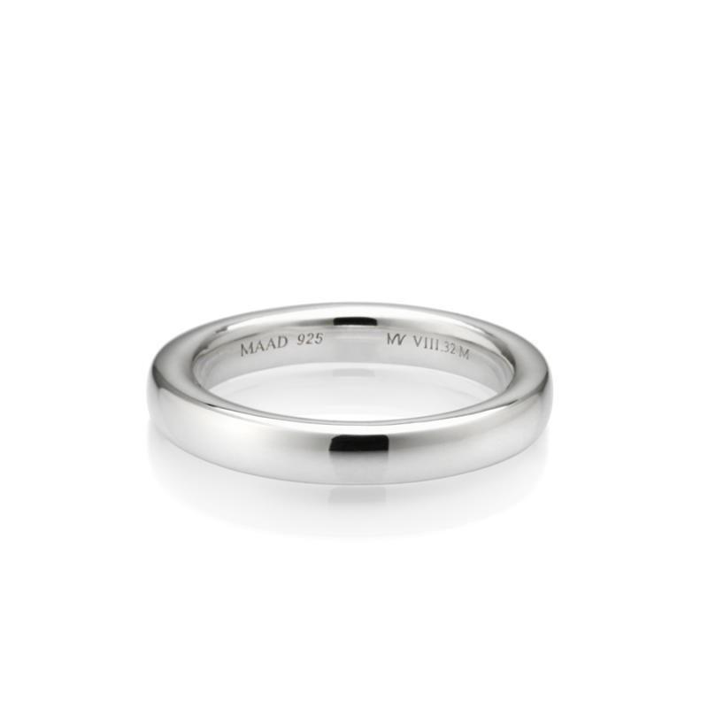 MR-VIII Raised square band ring 3.2mm Sterling silver