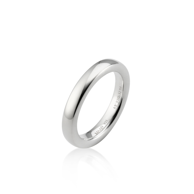 MR-VIII Raised square band ring 3.2mm Sterling silver