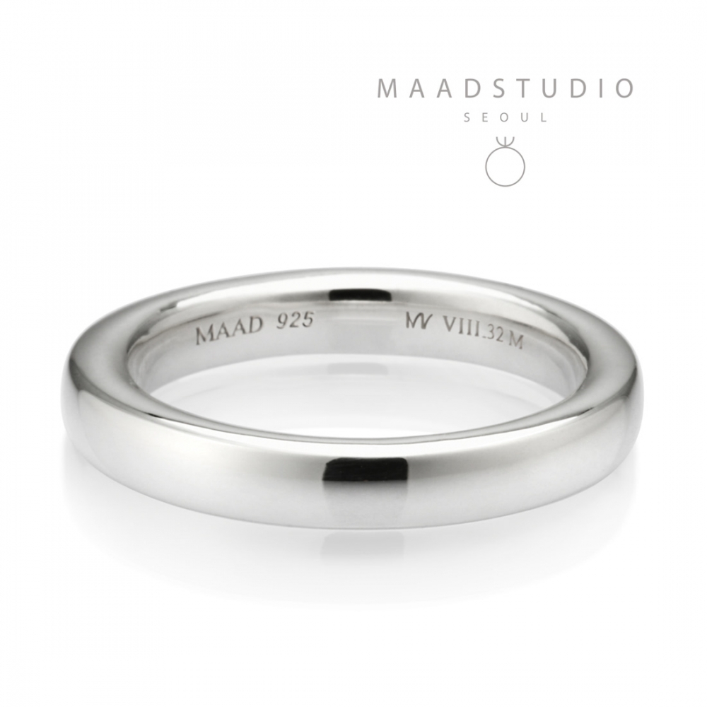 MR-VIII Raised square band ring 3.2mm Sterling silver