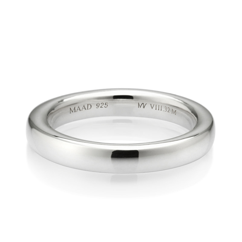 MR-VIII 스퀘어밴드링_Raised 3.2mm (중) Silver_925