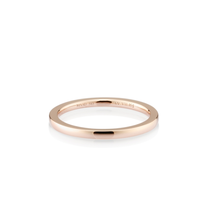 MR-VII Square band ring 1.5mm 14k Red gold