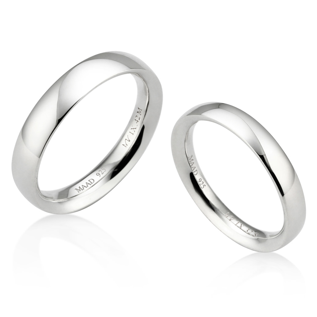 MR-IX 플랫아치로우돔밴드 커플링 4.2mm+3.2mm (중+소) Silver_925