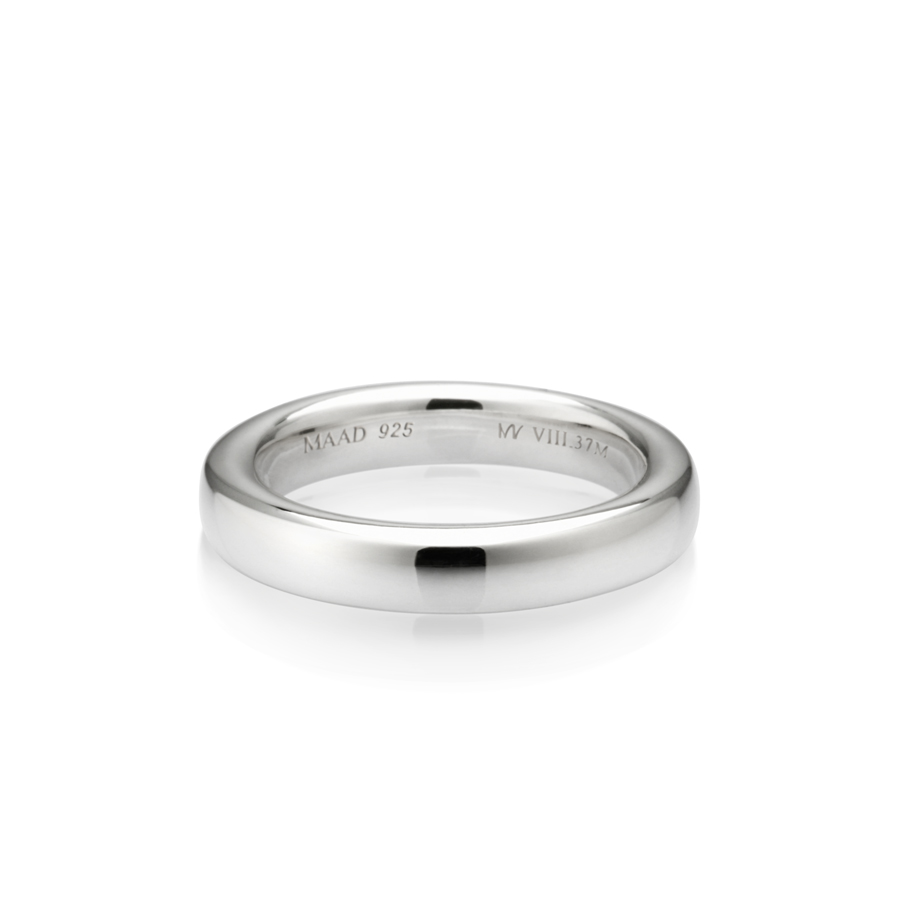 MR-VIII Raised square band ring 3.7mm Sterling silver