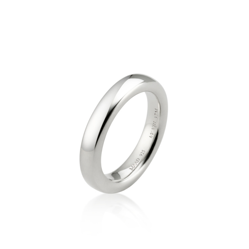 MR-VIII Raised square band ring 3.7mm Sterling silver