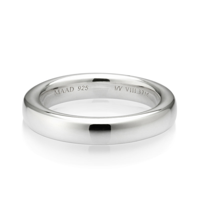 MR-VIII 스퀘어밴드링_Raised 3.7mm (중) Silver_925