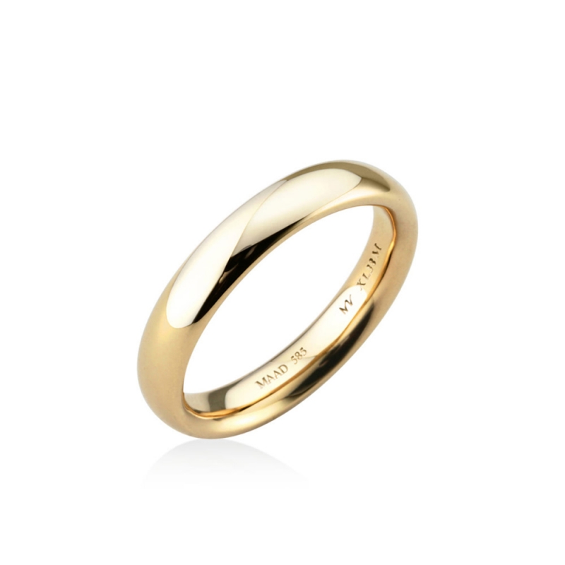 MR-XI Low-dome Oval wedding band ring 3.8mm 14k gold