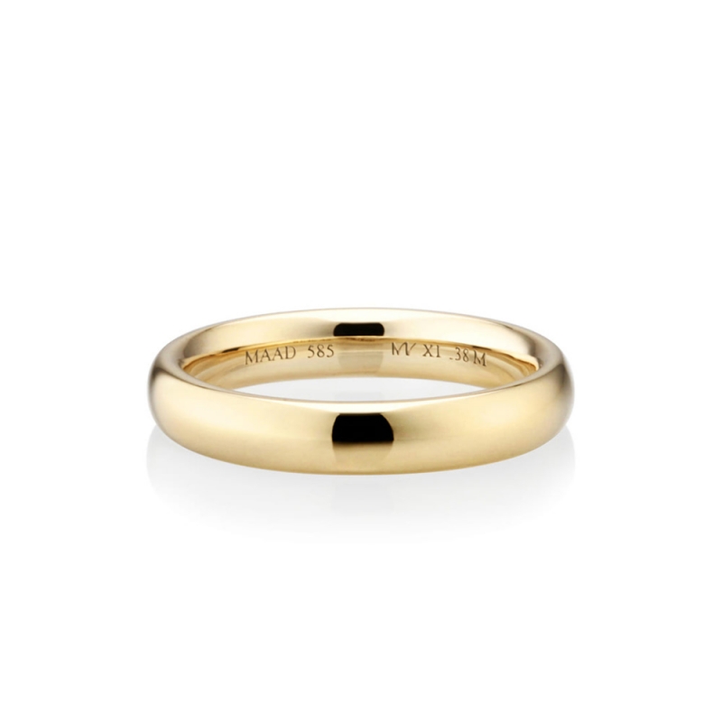 MR-XI Low-dome Oval wedding band ring 3.8mm 14k gold