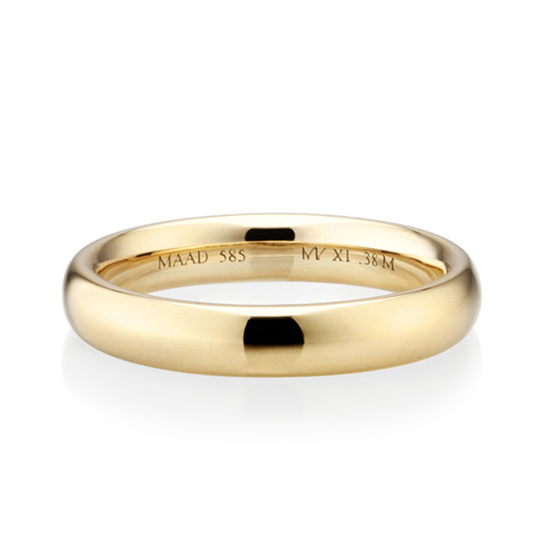 MR-XI 오벌돔밴드링_Raised 3.8mm (중) 14k