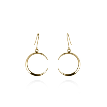 Lunar crescent drop earring (S) 14k gold