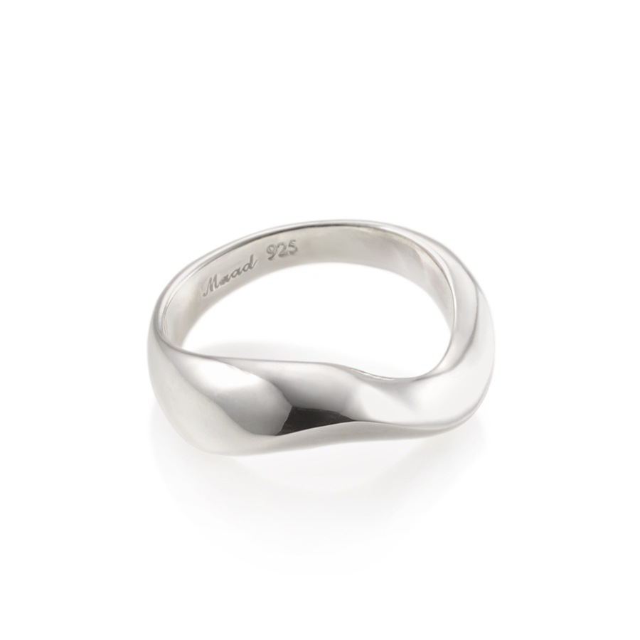 Stream wave ring (M) Sterling silver