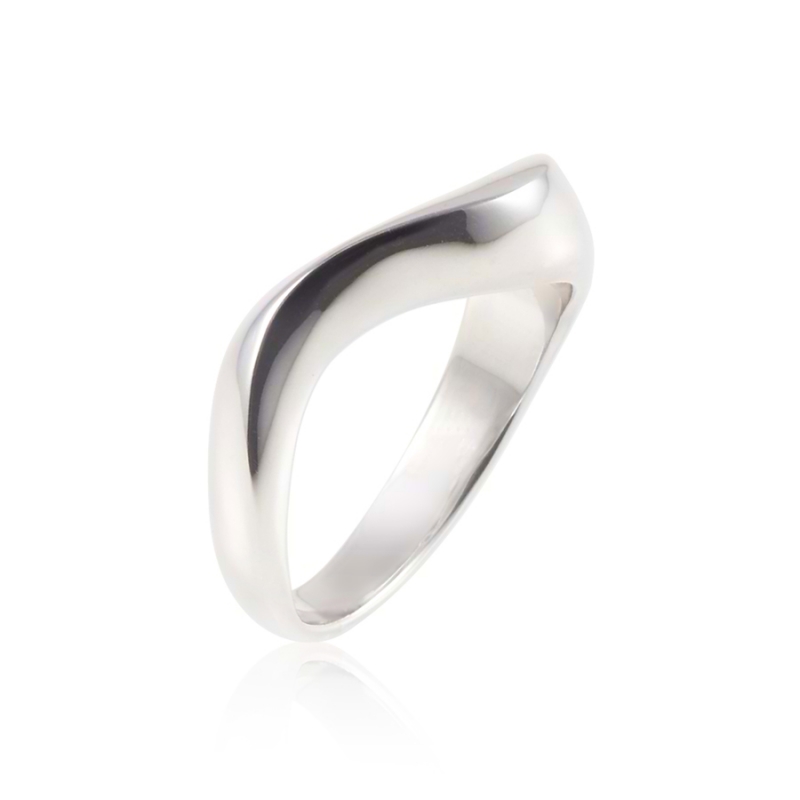 Stream wave ring (M) Sterling silver
