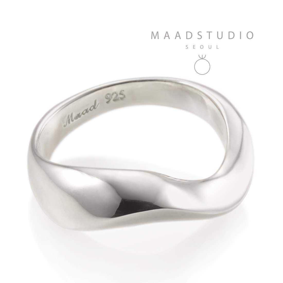 Stream wave ring (M) Sterling silver