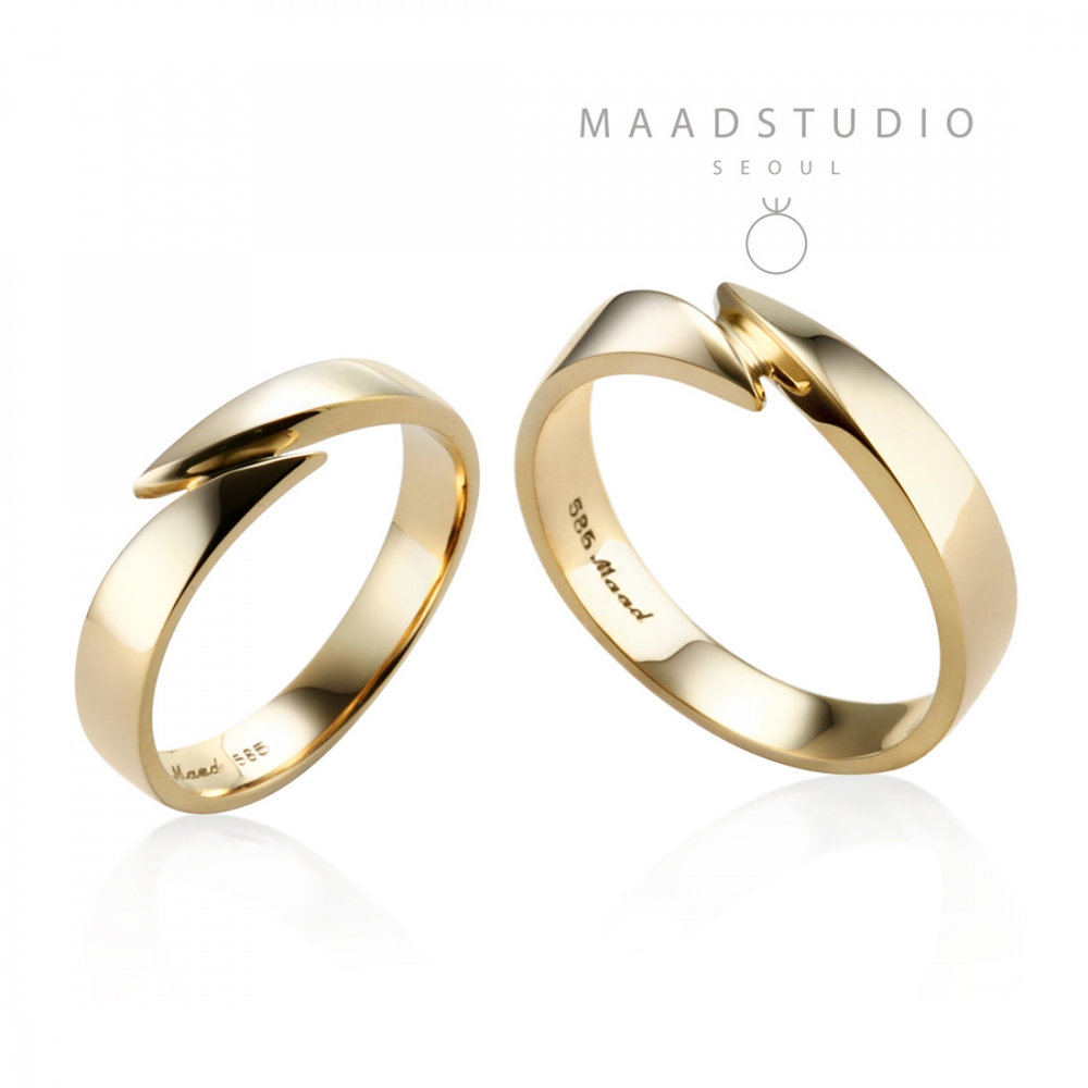 Orchid wedding ring Set (L&S) 14k gold
