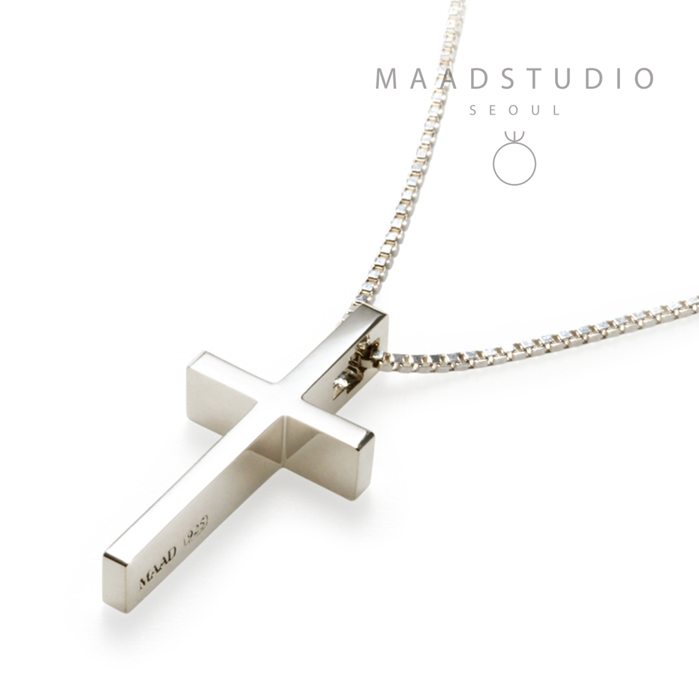 Simple Cross pendant (M) Sterling silver