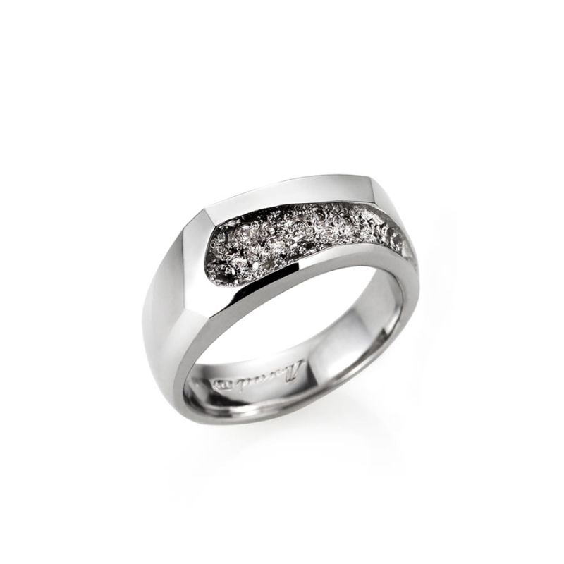 Crystalloid II ring (L) CZ Sterling silver
