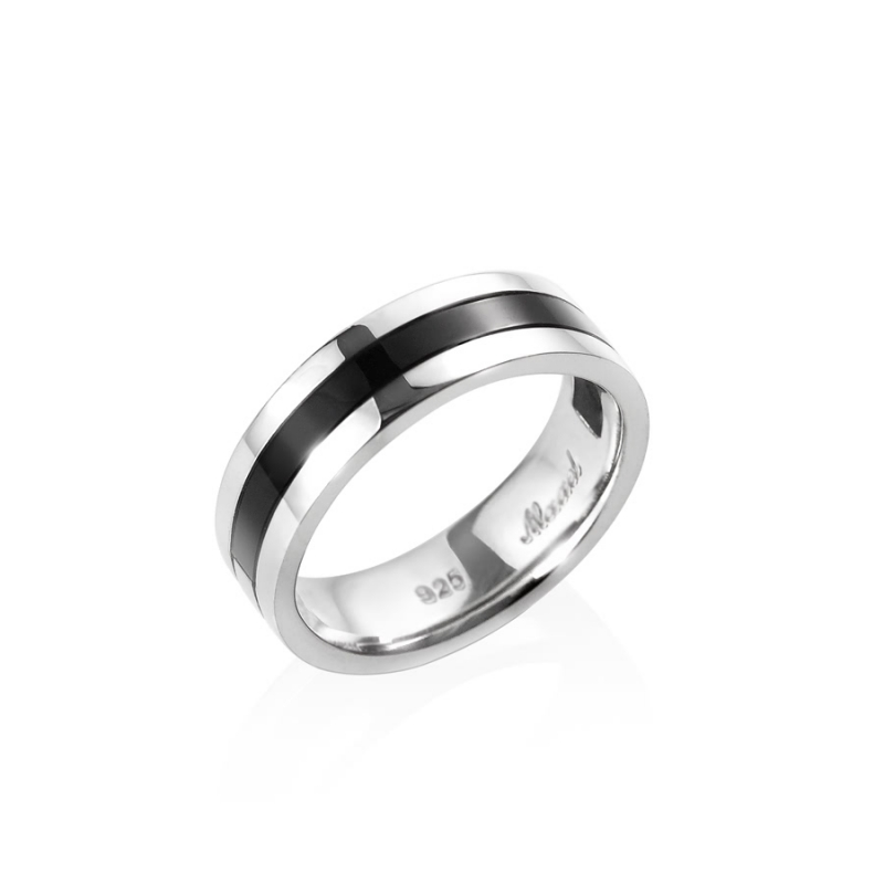 Onyxband ring (S) Sterling silver