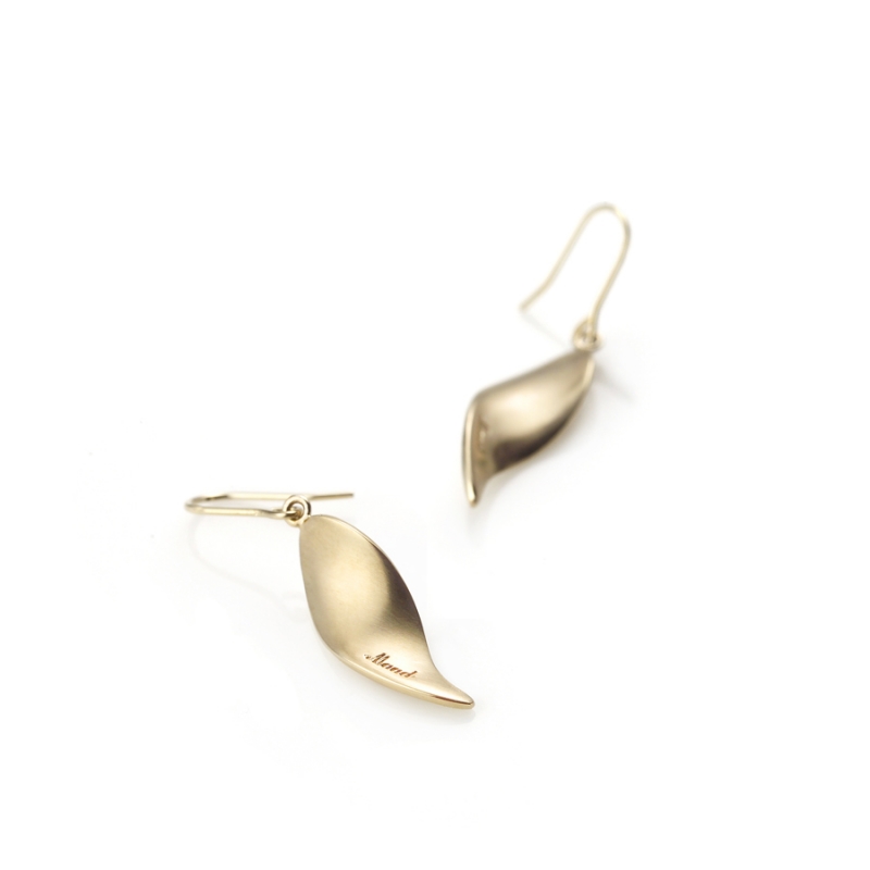 Willow leaf drop earring (S) 14k gold